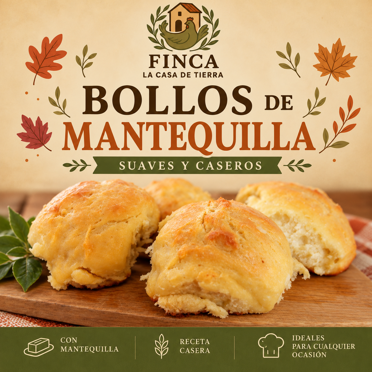 Receta Bollos de Mantequilla